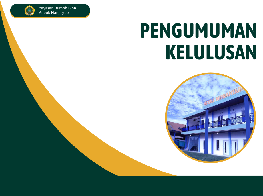 PENGUMUMAN HASIL SELEKSI PENERIMAAN MAHASISWA BARU 2025/2026 STAI NUSANTARA KOTA BANDA ACEH