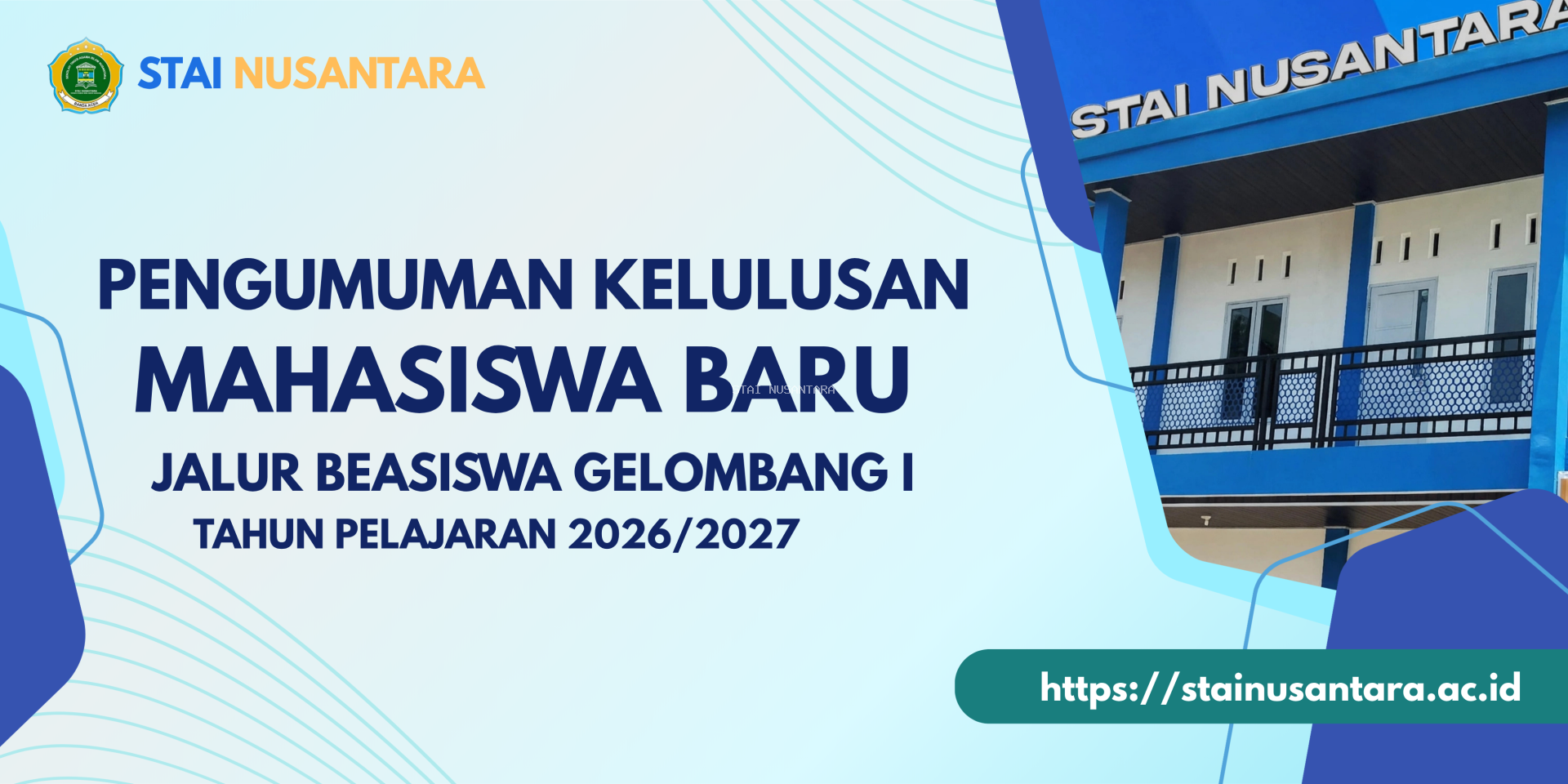 Pengumuman Kelulusan Mahasiswa Baru Jalur Beasiswa STAI Nusantara Banda Aceh Ta 2026/2027 Gelombang I